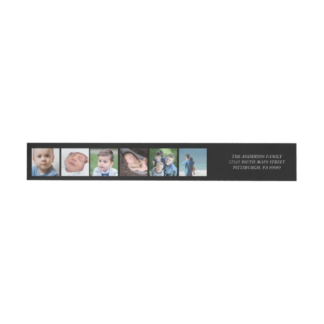 Photo Collage Film Strip Style Wrap Around Label (Individual)