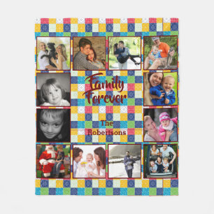 Photo Collage Fleece Blanket - Small Patchwork