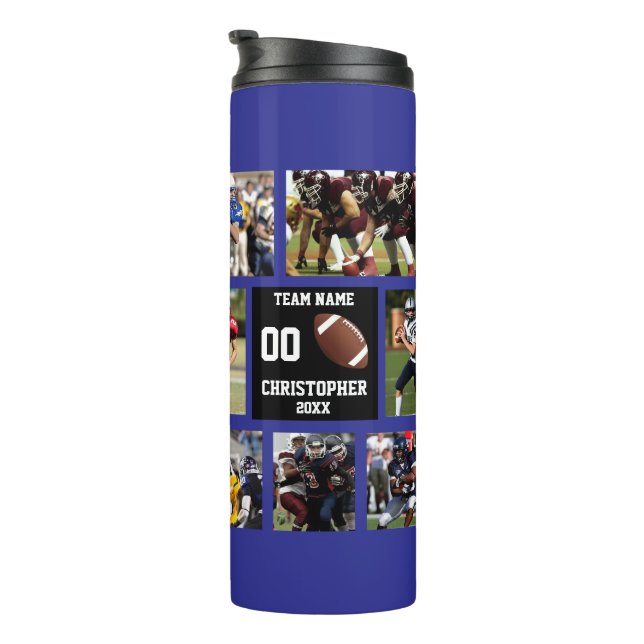 Photo Collage Football  Thermal Tumbler (Rotated Right)