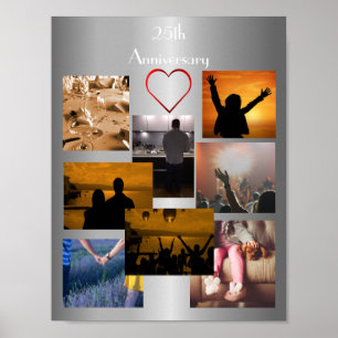 Photo Collage For 25th Anniversary Poster