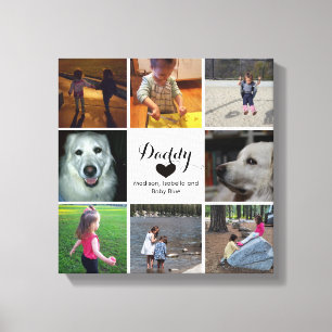 Photo Collage for Dad, Grandpa, Father's Day Gift Canvas Print