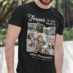 Photo Collage Forever In Our Hearts Memorial T-Shirt