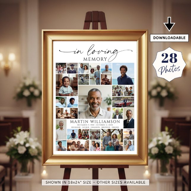 Photo Collage Funeral Celebration of Life Welcome Poster (Creator Uploaded)