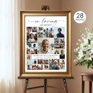 Photo Collage Funeral Celebration of Life Welcome Poster