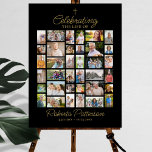 Photo Collage Funeral Celebration of Life Welcome Poster<br><div class="desc">This beautiful memorial poster is perfect for greeting family and friends as they enter your loved one's celebration of life. The design features 36 various shaped photos and gold text that reads "Celebrating the life of". (You can change this text - so easy to customise - and also change the...</div>