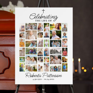 Photo Collage Funeral Celebration of Life Welcome Poster