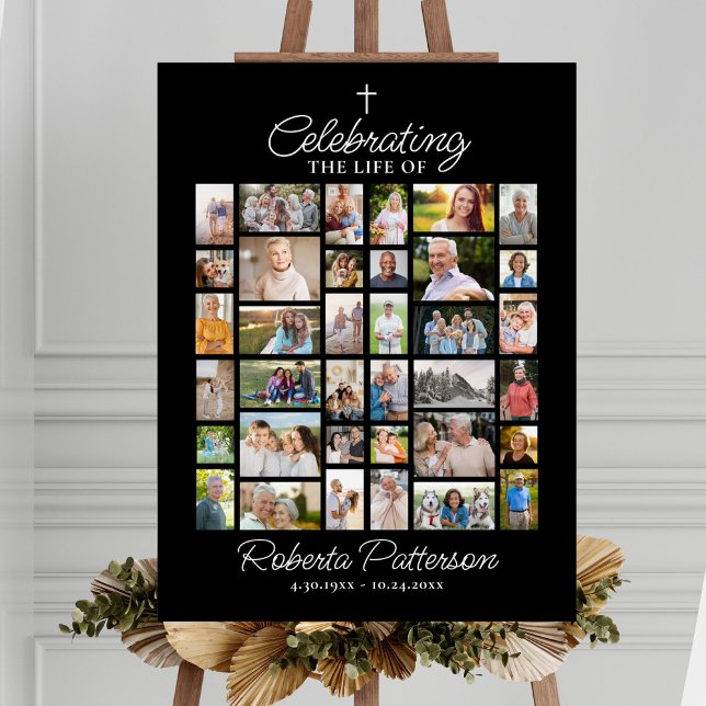 Photo Collage Funeral Celebration of Life Welcome Poster (Creator Uploaded)