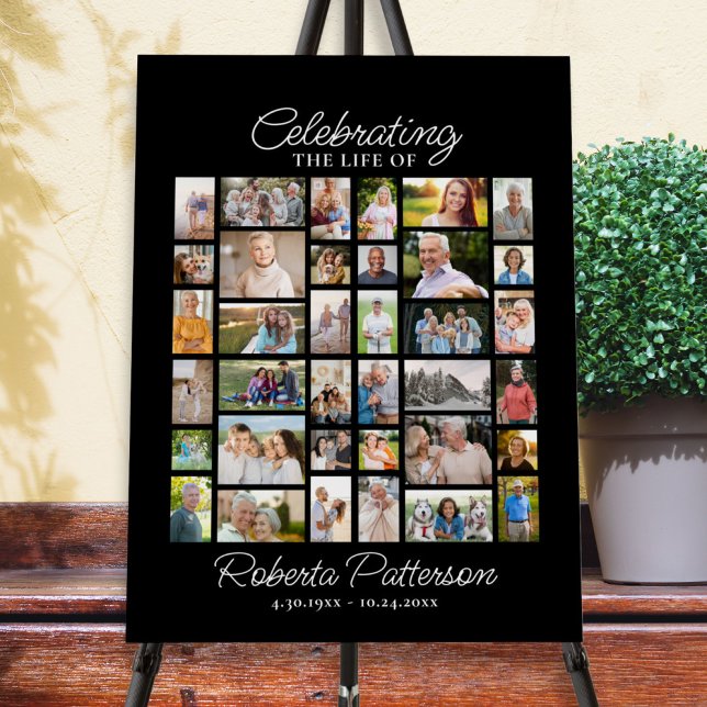 Photo Collage Funeral Celebration of Life Welcome Poster (Creator Uploaded)