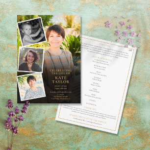 Photo Collage Funeral Memorial Order Of Service Programme