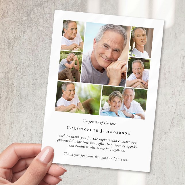 Photo Collage Funeral Thank You Card (Creator Uploaded)