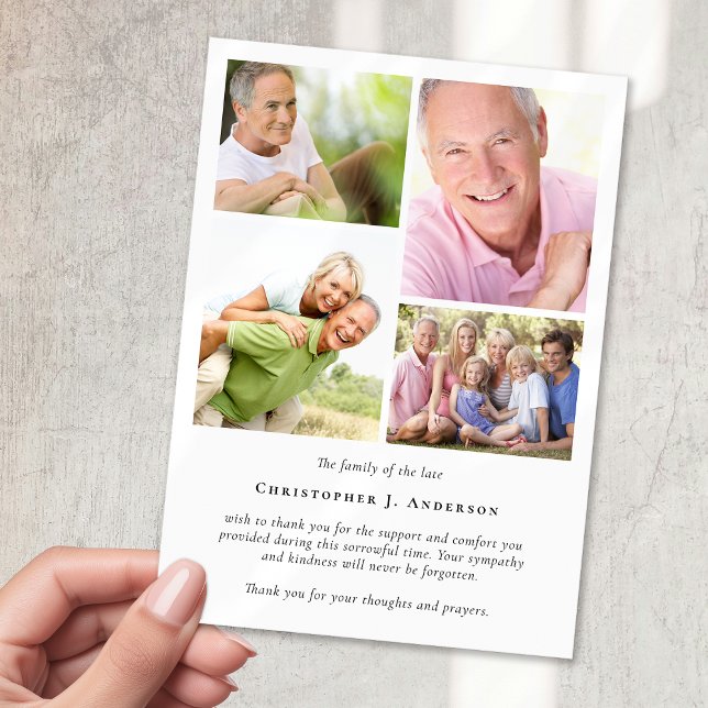 Photo Collage Funeral Thank You Card (Creator Uploaded)