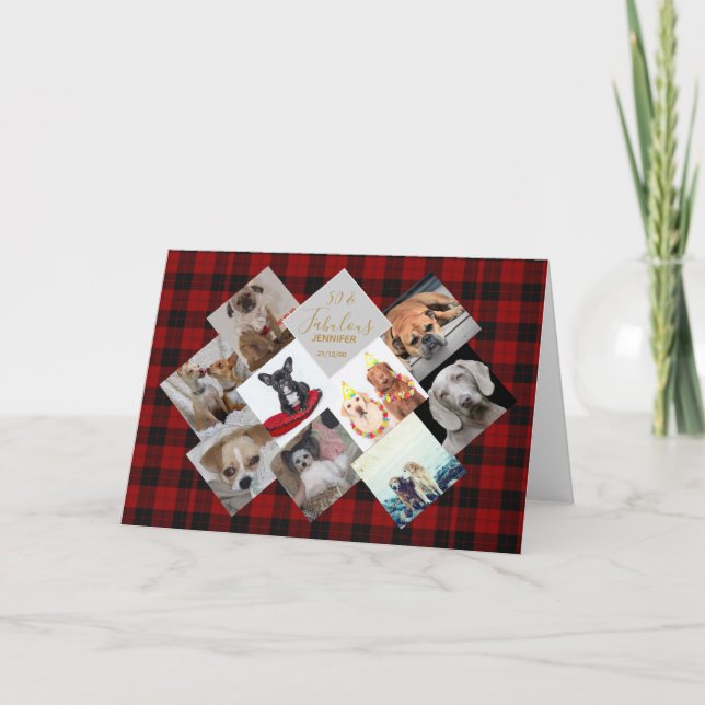 Photo Collage Gift - Buffalo Plaid Theme -Add Text Card (Front)