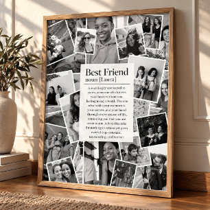 Photo Collage Gift for Best Friend Definition  Poster