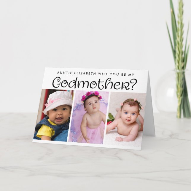 Photo Collage Godmother proposal Card (Front)