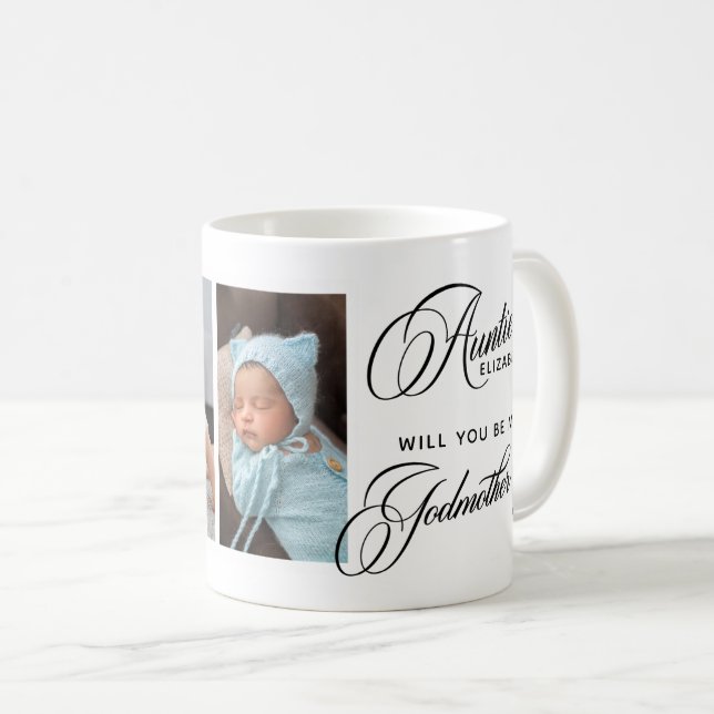 Photo Collage Godmother Proposal Coffee Mug (Front Right)