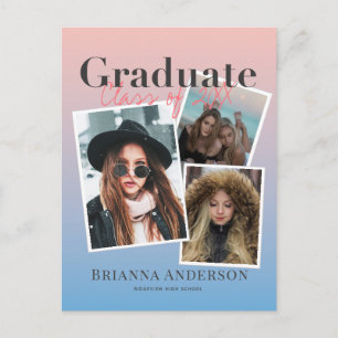 Photo Collage Gradient Graduation Announcement