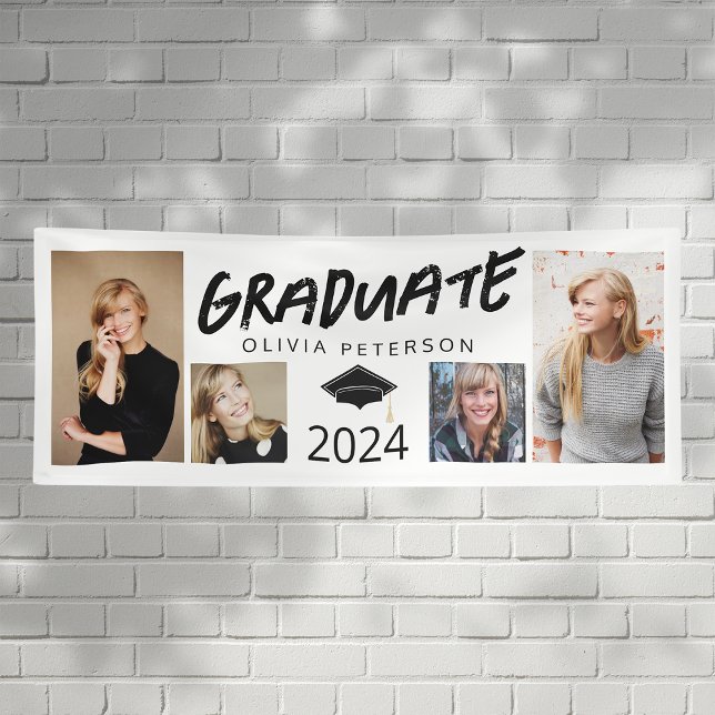 Photo Collage Graduate Grunge Class of 2024 Banner (Creator Uploaded)