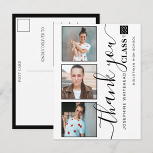 Photo Collage Graduation 2022 Thank You White Postcard