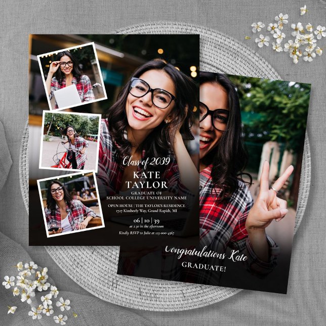 Photo Collage Graduation Party Budget Invitation (Photo Collage Graduation Party Budget Invitation)