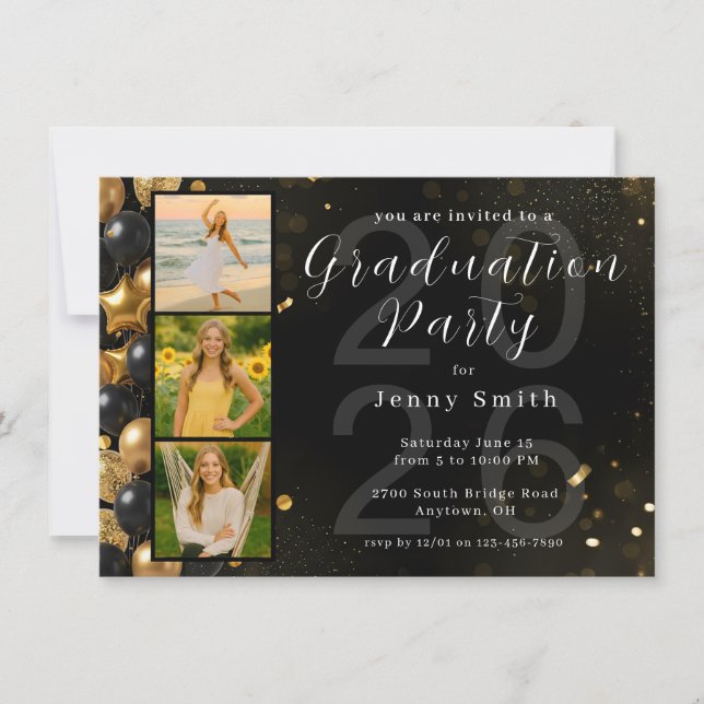 Photo Collage Graduation Party Invitation (Front)