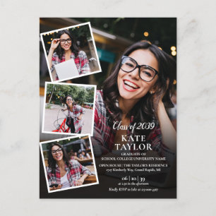 Photo Collage Graduation Party Invitation Postcard