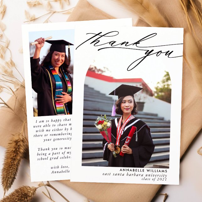 Photo Collage Graduation  Thank You Card (Creator Uploaded)