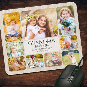 Photo Collage Grandma Grandchildren Mouse Mat