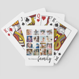 photo collage grid family script playing cards