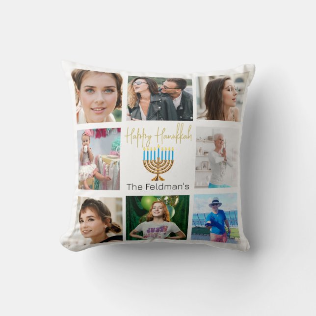 Photo Collage Hanukkah Family  Cushion (Front)
