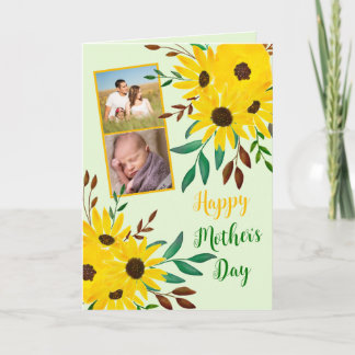 Photo Collage  Happy Mother's Day"  Sunflower  Card