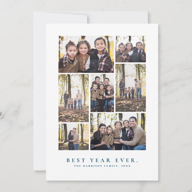 Photo collage happy new year holiday card (Front)