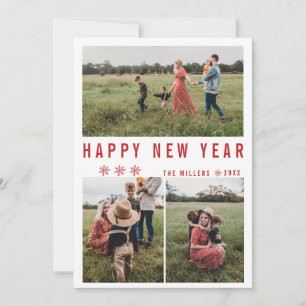 Photo Collage Happy New Year Holiday Cards