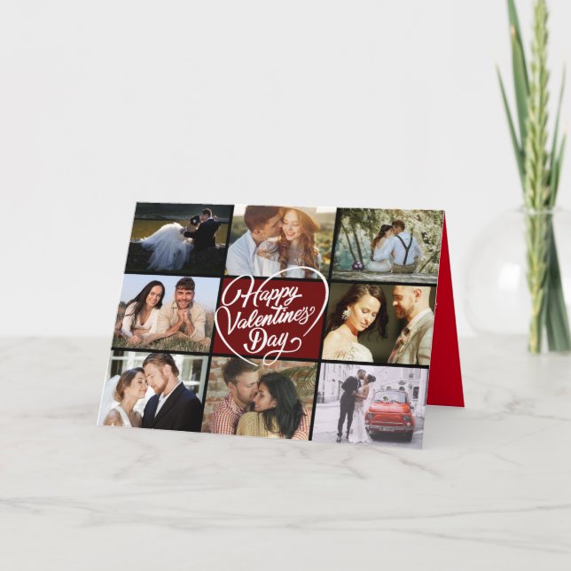 Photo Collage Happy Valentine's Day Card (Front)
