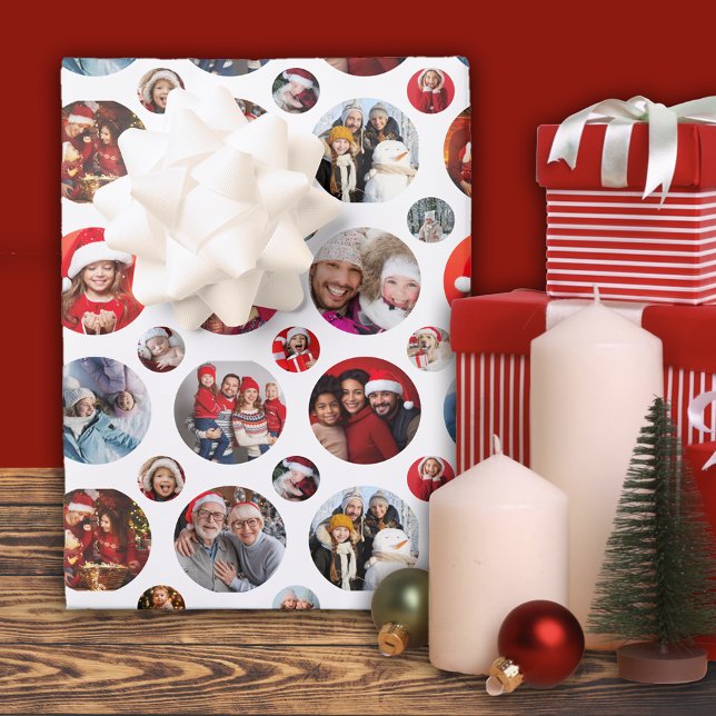 Photo Collage Holiday Wrapping Paper Sheet (Creator Uploaded)