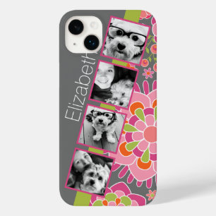 Photo Collage Hot Pink and Orange Flowers Case-Mate iPhone 14 Plus Case