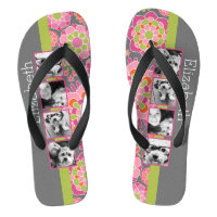 Photo Collage Hot Pink and Orange Flowers