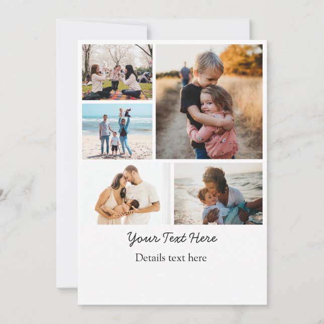 Photo Collage Ideas For Gifts Create 5 Photos Holiday Card (Front)