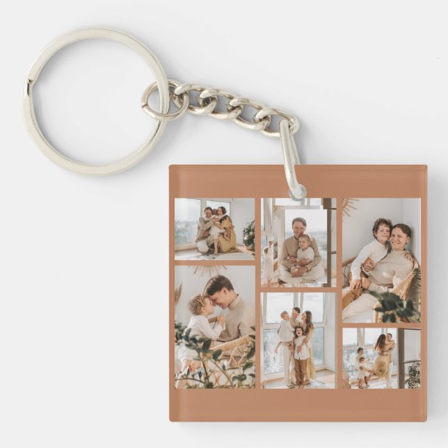 Photo Collage Ideas For Gifts Create 6 Photos Key Ring (Front)