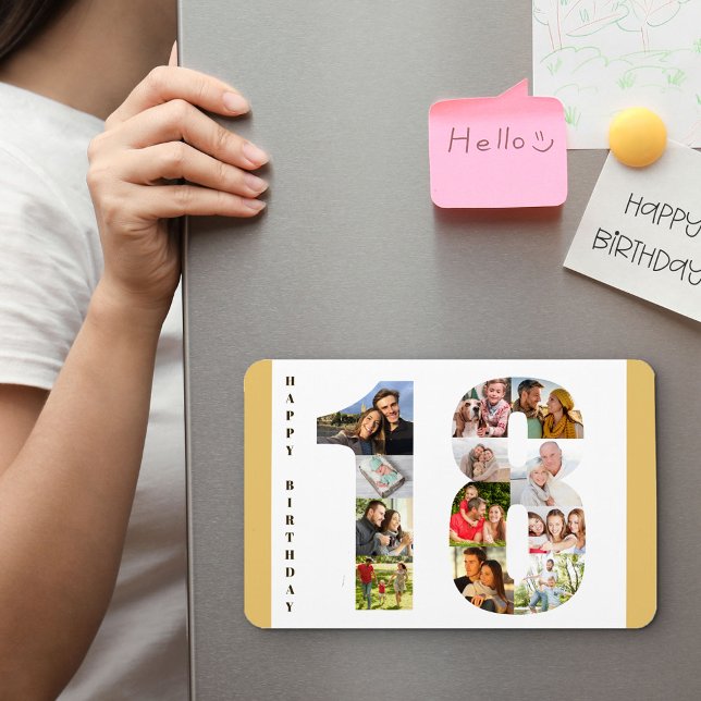 Photo Collage in Number 18 Happy 18th Birthday Magnet (Creator Uploaded)