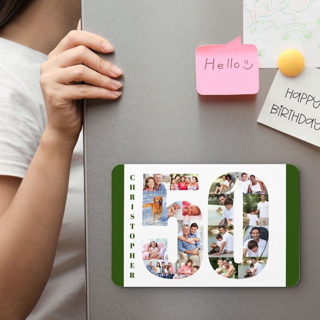 Photo Collage in Number 50 - 50th Birthday Magnet (Creator Uploaded)