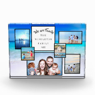 Photo Collage Keepsake Beach We are Family Block