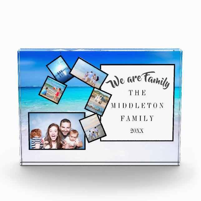 Photo Collage Keepsake Ocean Beach We are Family (Front)