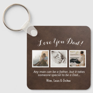 ★ Photo Collage Love You Dad Keychain