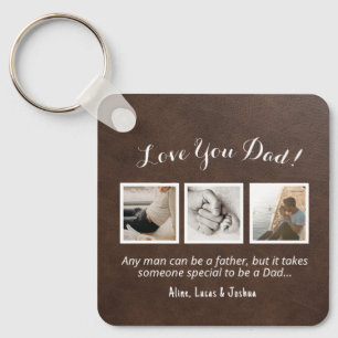 ★ Photo Collage Love You Dad Keychain Customisable
