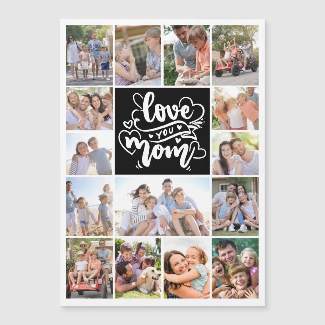 Photo Collage Love You Mum 15 Pictures Card (Front)