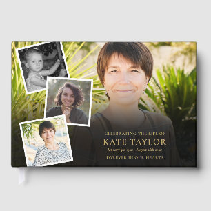 Photo Collage Memorial Funeral  Guest Book