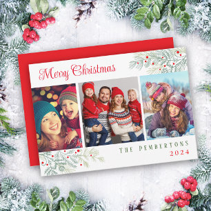 Photo Collage Merry Christmas Holiday Card