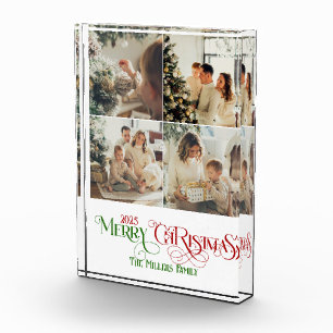 Photo Collage Merry Christmas Retro Typography