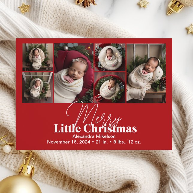 Photo Collage Merry Little Christmas Holiday Card (Creator Uploaded)