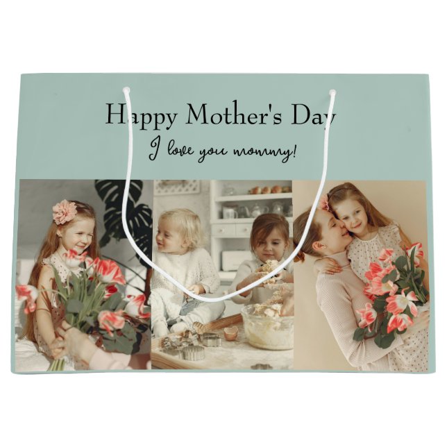 Photo Collage & Message - Personalised Gift |  Large Gift Bag (Front)